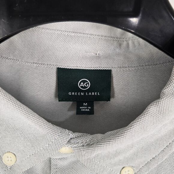 AG Green Label Men’s Oxford Button-Down Shirt Gray Size M Long Sleeve Casual - Picture 6 of 12
